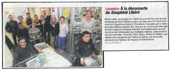 Les Reporters de l’Accueil Savoie Handicap à la découverte du Dauphiné Libéré