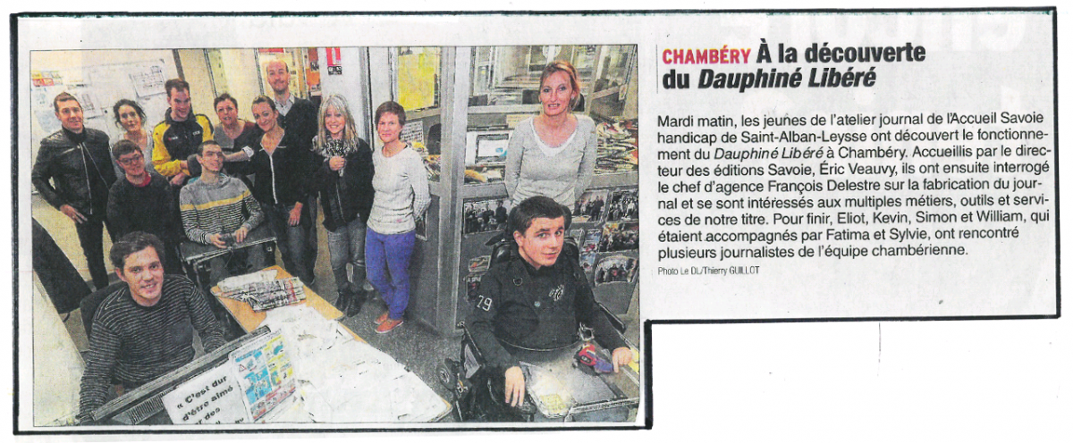 Les Reporters de l’Accueil Savoie Handicap à la découverte du Dauphiné Libéré